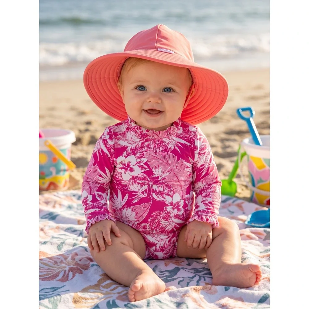 Janie and Jack Tropical Floral Ruffle Rash Guard Swimsuit Set 2T
